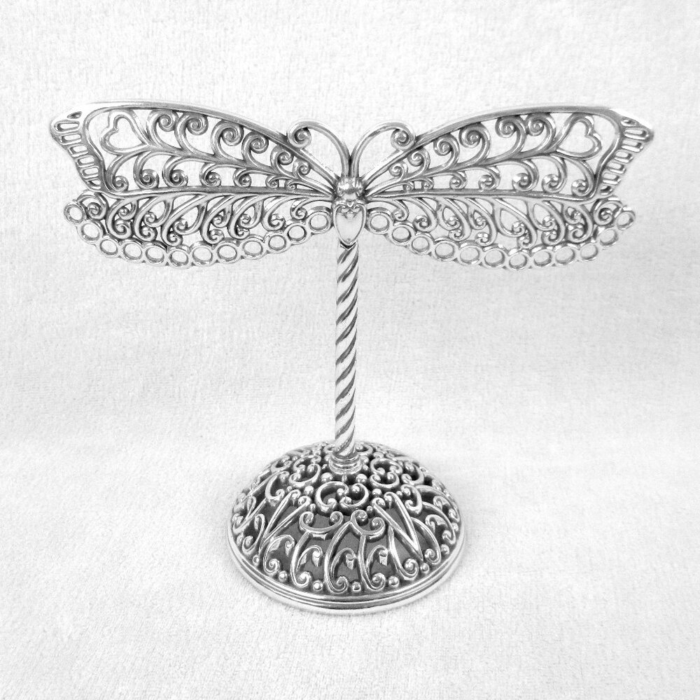 Brighton Dragonfly Earring Tree Jewellery Holder Display Filigree Silver Metal
